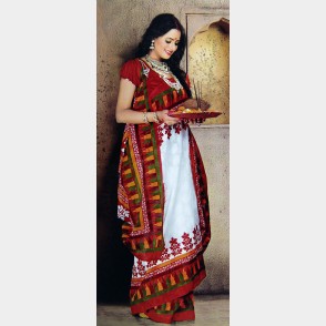 Kaajal’s Dhupian printed silk Sharee
